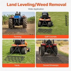 5 x 4.5 FT Heavy-Duty Steel Drag Harrow for ATV UTVs Lawn Tractors Leveling
