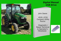 John Deere 4520 4720 Compact Utility Tractor W/ Cab Sn. 650001- Tech Manual READ