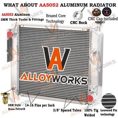4-Row Aluminum Forklift Radiator For Hyster H40XL H45XL C177 GM 3.0L #1329169