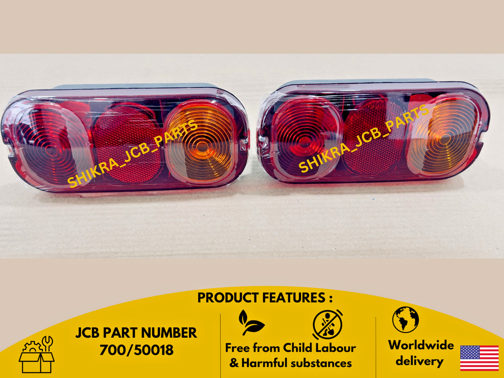 JCB BACKHOE- REAR LIGHT UNIT COMPLETE WITH BULBS SET OF 2 PCS. (PART# 700/50018)