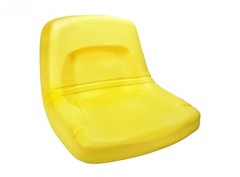 High Back Yellow Steel Pan Seat for Tractors, Mowers, Heavy Duty PVC Cover