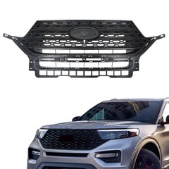 Front Bumper Grille Upper Matte Black Mesh for Explorer 2020-2021