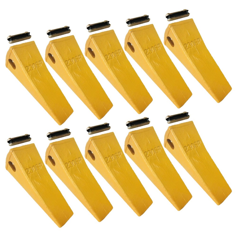 230SP Forged Backhoe Bucket Teeth w TF23P Flexpins for 23 230 Excavator -10 Pack