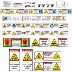 Excavator Safety Decals Kit Stickers- 10ton up – Premium Vinyl, 7 Year Laminate