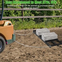 Drag Harrow Driveway Grader 4FT Tow Behind Lawn Rake for ATV UTV Tractor Mower