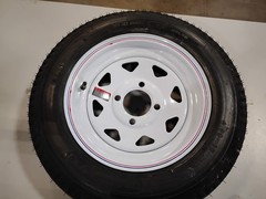 Kenda Loadstar 480-12 LRC Utility Trailer Tire and 4-Hole Custom Spoke Wheel