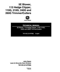 John Deere 2BV, 5E, 2LS, 110G,210G,240G,260G, Trimmer 113 Clipper Service Manual