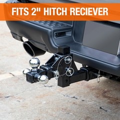 Buyers Products 1802225 Adjustable Tri-Ball Hitch Solid Shank – Chrome Bal