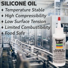 Super Lube 56101 Synthetic Silicone Oil 100 cSt, 1 gal Bottle, Translucent Clear