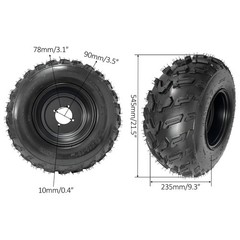2pcs 10″ inch Wheels 22X10-10 Tire Rim 4 Lug Wheel 110mm Bolt Distance