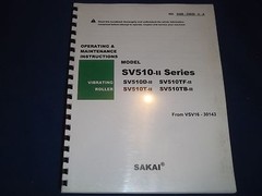 SAKAI SV510-II SERIES VIBRATING ROLLER OPERATION & MAINTENANCE BOOK MANUAL