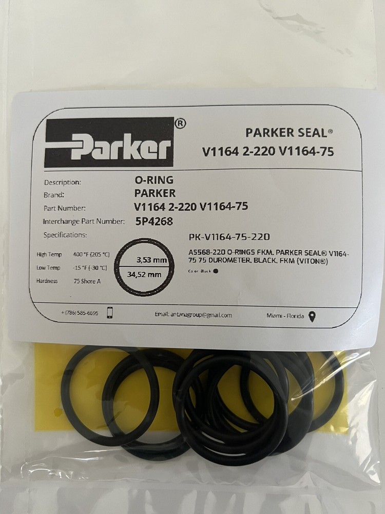 O-RING ORING SEAL PARKER V1164 2-220 V1164-75 34.52 MM 3.53 (PACK 10ea)