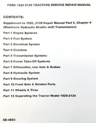 Ford New Holland 1920 2120 Tractor Service Repair Manual Technical Shop Book
