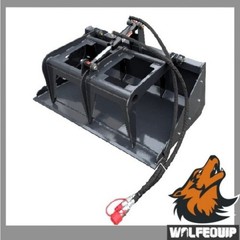 Wolfequip Mini Grapple Bucket For Skid Steer Loader Hydraulic Grab Heavy Duty
