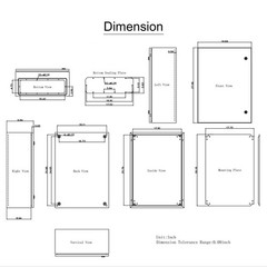 Steel Electrical Box, 27.6 x 19.7 x 9.8 in, Cold Rolled Steel Electrical Enclosu