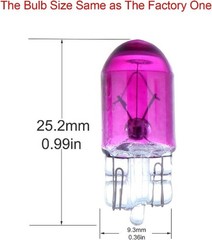 10-Pack T10 168 194 W5W Wedge Halogen Bulbs for Instrument Panel Color: purple