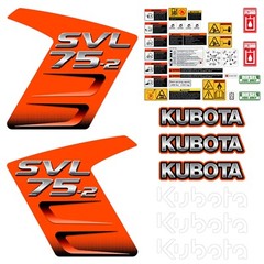 Decal Kit fits Kubota SVL75-2 Skid Steer Aftermarket Sticker – Made in USA