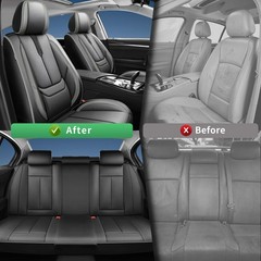 Toyota Highlander 5 Seat Covers 2007-2026 Leather Waterproof Airbag Black-Grey