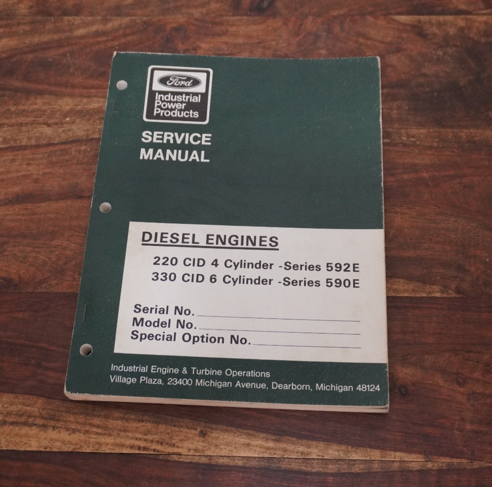 OEM – Ford Industrial 220 & 330 Diesel Engines Service Manual for 590E & 592E