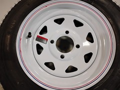 Kenda Loadstar 480-12 LRC Utility Trailer Tire and 4-Hole Custom Spoke Wheel