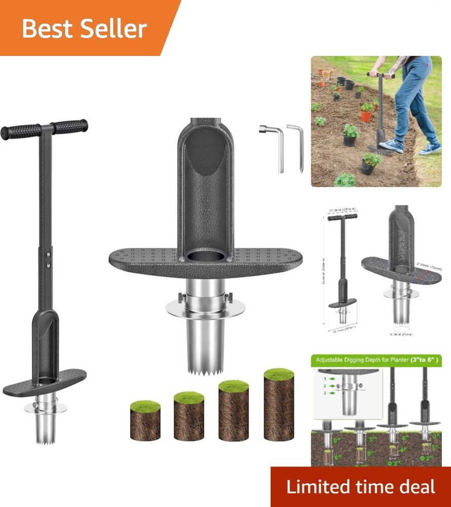 Depth Adjustable Bulb Planter with Soft Grip Handle – Effortless Planting