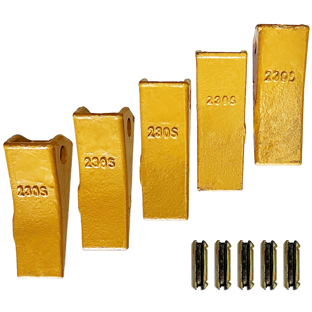 23 230 Series 230S Bucket Teeth with 23TF Flex Pins for Hensley Excavator – 5PK