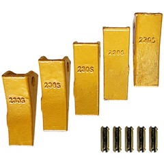 23 230 Series 230S Bucket Teeth with 23TF Flex Pins for Hensley Excavator – 5PK
