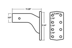 Buyers Products – PM25812 3 Position Pintle Hook Mount for 2-1/2 Inch Receive…