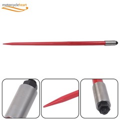 Hay Spear Attachment 49″ 3000 Lbs Capacity Red Bale Fork W/ 2 Stabilizer Spears