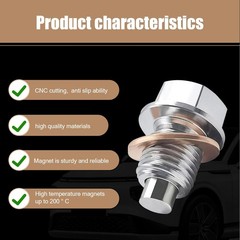 Oil Drain Plug M14x1.5, Stainless Steel Oil Drain Plug with Silver M14x1.5