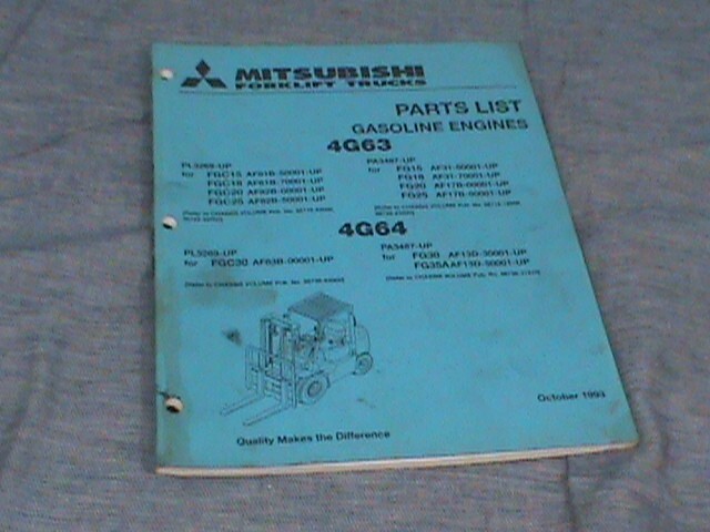 Mitsubishi Forklift OEM Parts List GAS ENGINES 4G63 4G64 FG/FGC Series LQQK