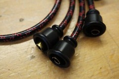 IH Farmall Cub Tractor Black & Red Cloth Covered Copper Core Spark Plug Wire Set