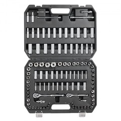 Socket Set, 1/4″and 3/8″Drive Socket and Ratchet Set, 6-Point Socket Opening, 10
