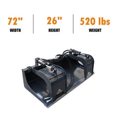 Wolverine 72″ Dual Cylinder Root Grapple Bucket Attachment Fits Skid Steer USA