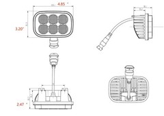 Pair LED Headlight For Case SR130 SR150 SV185 TR270 TR310 SV340 SV340B 84306337