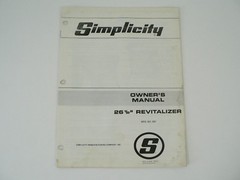 Simplicity 26 1/2” Revitalizer No 931 Operators/Owners Manual