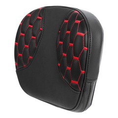 Leather Sissy Backrest Pad Touring Road King Electra 2014-2023 Red Stitching