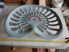 Vintage Cast Iron Tractor Seat Deering Painted Lot 26-16-C