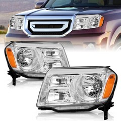 Headlight Assembly for Pilot 2012-2015 Chrome Housing Amber Reflector