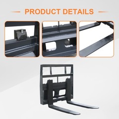 42″ Mini Skid Steer Pallet Forks 2500 lbs Quick Attachment Frame USA STOCK