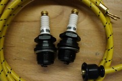 Yellow Black Cloth Copper Core Spark Plugs & Wires Set to fit Early John Deere B