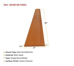 72″x 6″x3/4″ Skid Steer Bucket Cutting Edge Blade 16Mn Steel Single Bevel