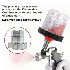 LAUCO 4 Pack Paint Spray Gun Hard Cup Set, 200ML (6.8 Oz) Reusable Mixing Cups