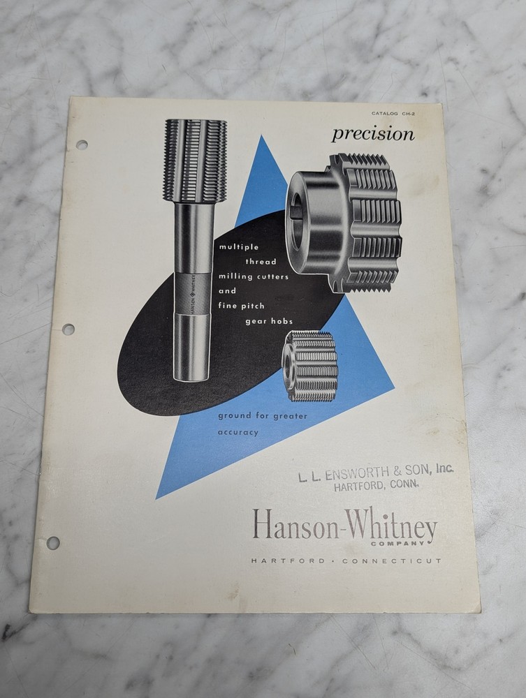 HANSON WHITNEY CATALOG CH 2 PRECISION MULTIPLE THREAD MILLING CUTTERS GEAR HOBS