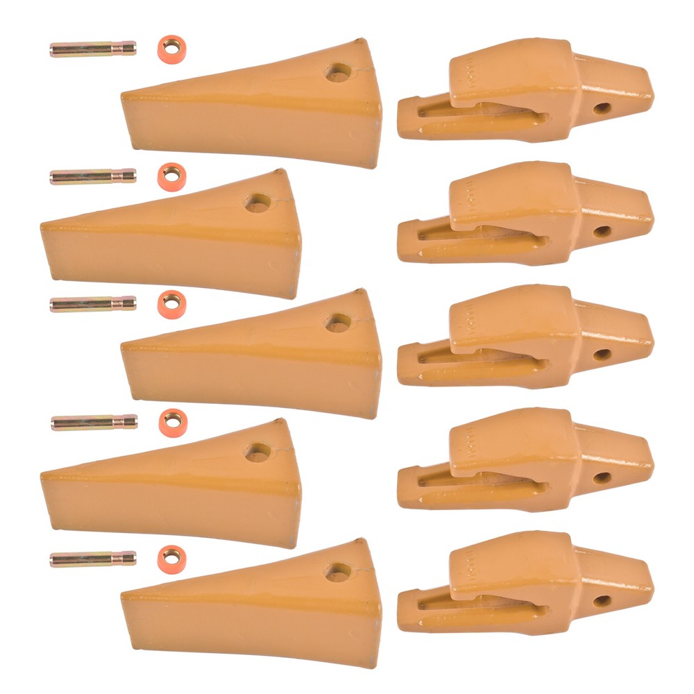 5 Pack Backhoe Bucket Shanks 1193204 w/ Dirt Teeth 1U3202 Pins Retainers for CAT