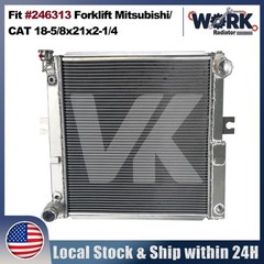 Aluminum Forklift Radiator 18-5/8 x 21 x 2-1/4 Fits Mitsubishi / CAT # 246313