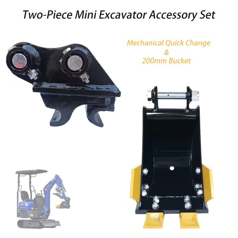 200mm Bucket & Quick Hitch, For 0.8-2Ton Mini Excavators, Free Shipping