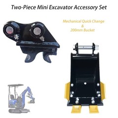 200mm Bucket & Quick Hitch, For 0.8-2Ton Mini Excavators, Free Shipping
