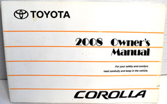 12008 Toyota Corolla Owner’s Manual & Maintenance Guide OM12B28U *GOOD*