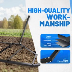 Driveway Drag Tow Behind Drag Harrow 72” Width, Steel Gravel Grader For ATV,UTV